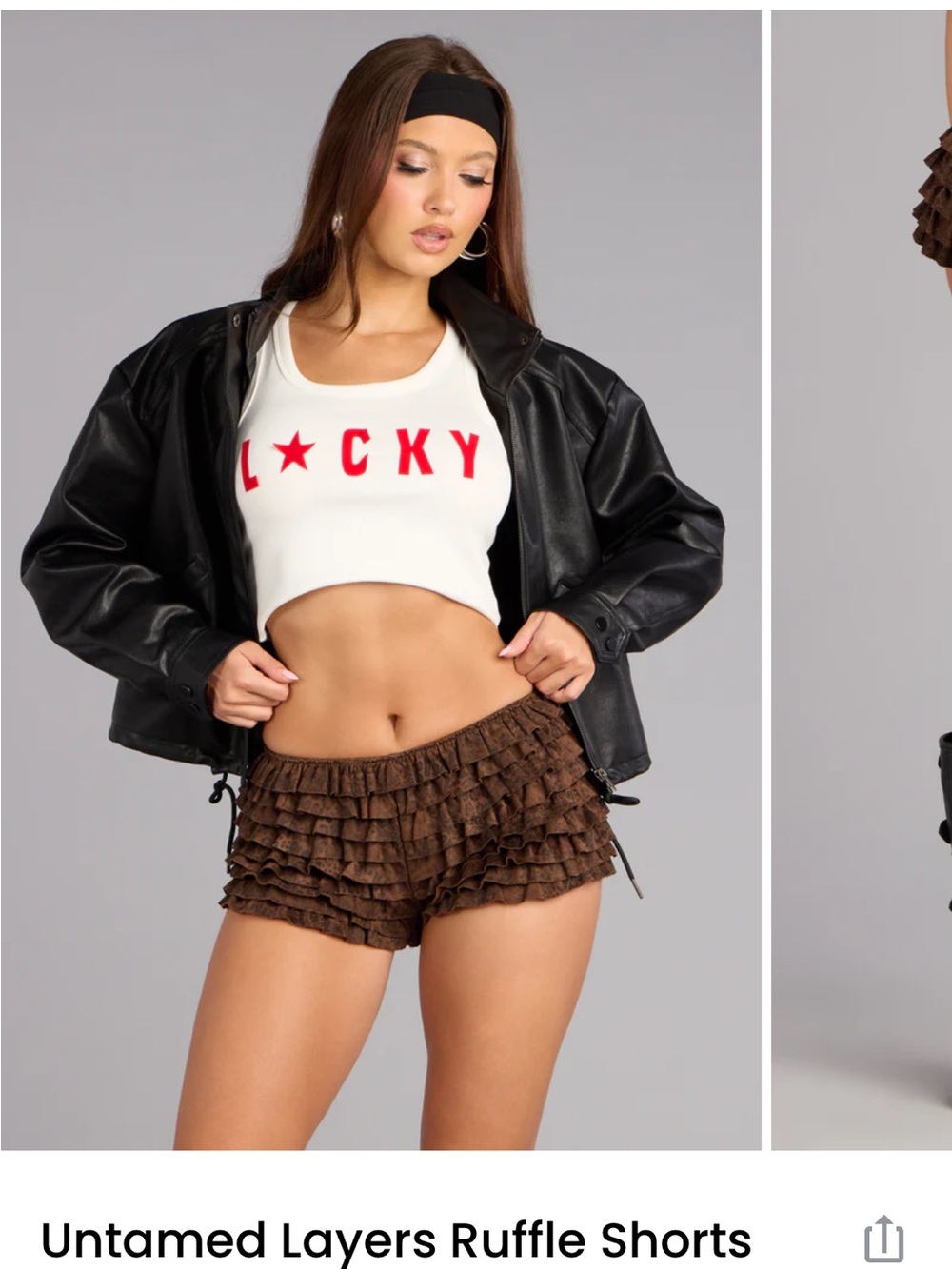 NWT Windsor Untamed Layers Ruffle Shorts Bloomers Leopard Print Size L
